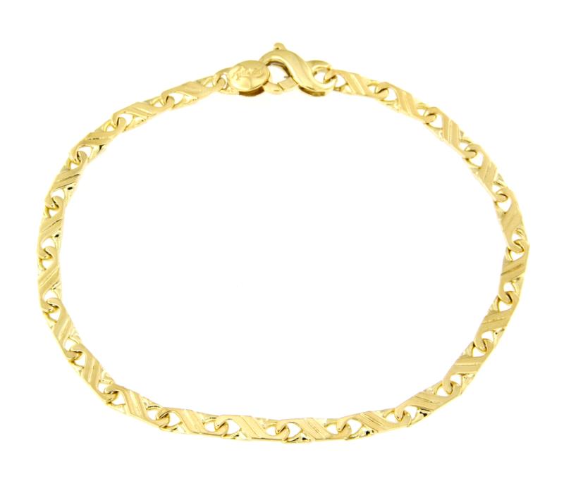 BRACCIALE ORO GIALLO 750/1000 MAGLIA TIPO GRUMETTA DOPPIA - CM 21.5 - 