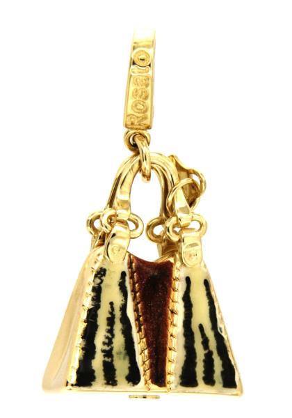 ROSATO - CHARM - ORO GIALLO 750/1000 - BORSETTA SMALTATA - ROSATO