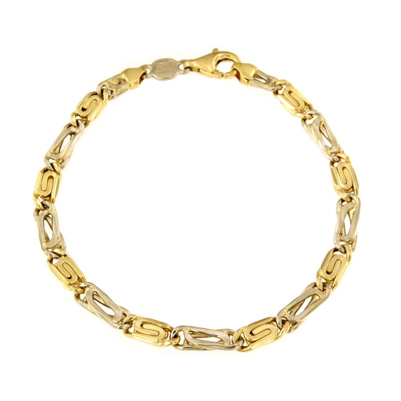 BRACCIALE DUE ORI 750/1000 MAGLIA 1+1 - CM. 21 - 