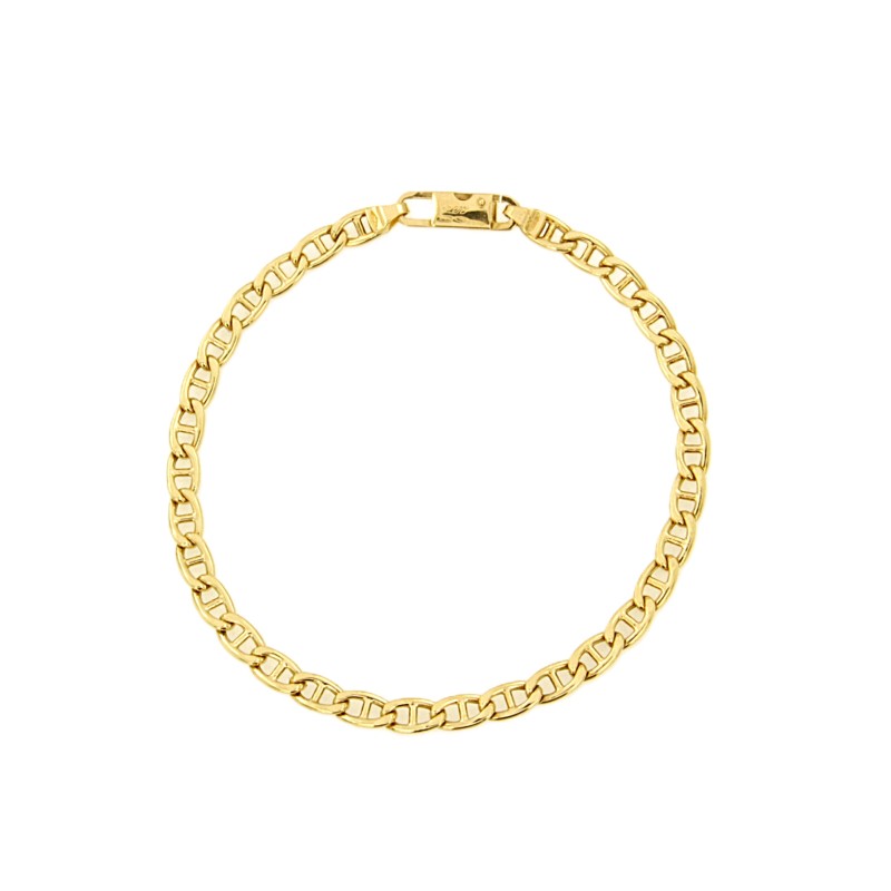 BRACCIALE ORO GIALLO 750/1000 MAGLIA GRUMETTA CON TRAVERSINO - CM 20,5 - 