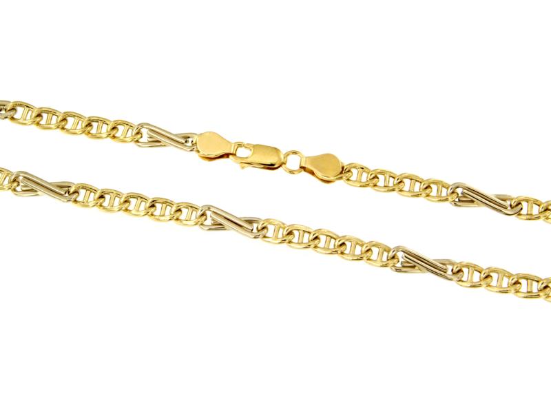 CATENA DUE ORI 750/1000 - MAGLIA 5+1 - CM 50   - 