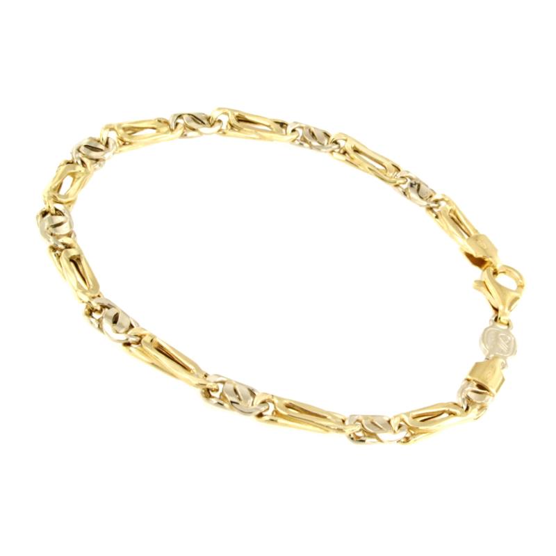 BRACCIALE DUE ORI 750/1000 MAGLIA 1+1 - CM. 21 - 