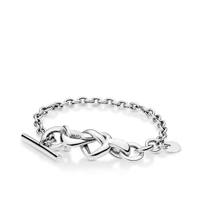 PANDORA - BRACCIALE - ARGENTO 925/1000 - MOD. CUORE INTRECCIATO - CM 18 - 