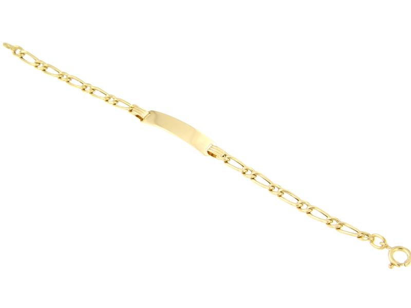 BRACCIALE ORO GIALLO 750/1000 CON TARGHETTA - CM.14,5 - 