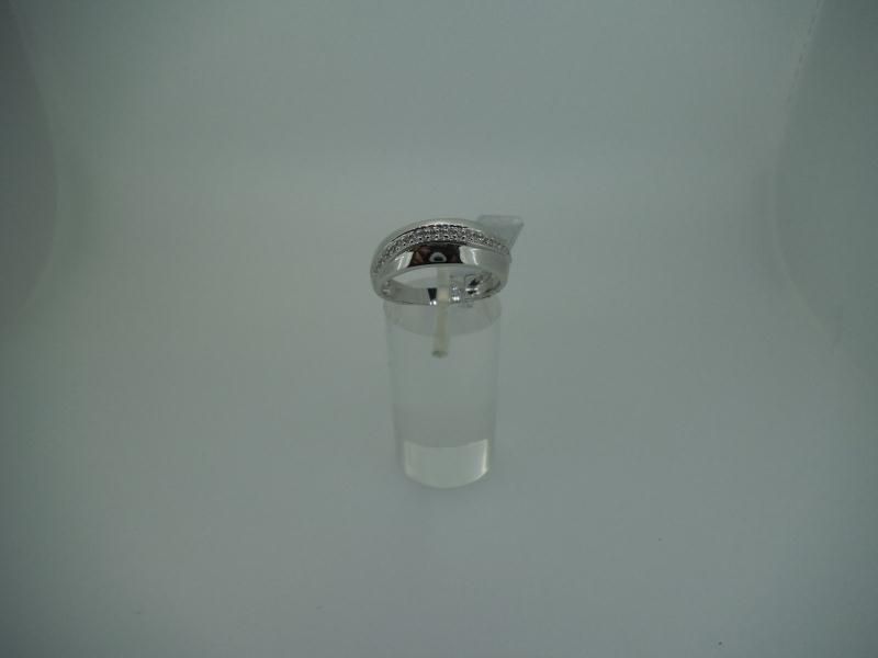 ANELLO ORO BIANCO 750/1000 FEDINA CON GIRO  DIAMANTINI DA 0,005 CT CAD - 