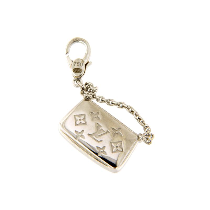 LOUIS VUITTON - CIONDOLO - ORO BIANCO 750/1000 - BORSETTA - 