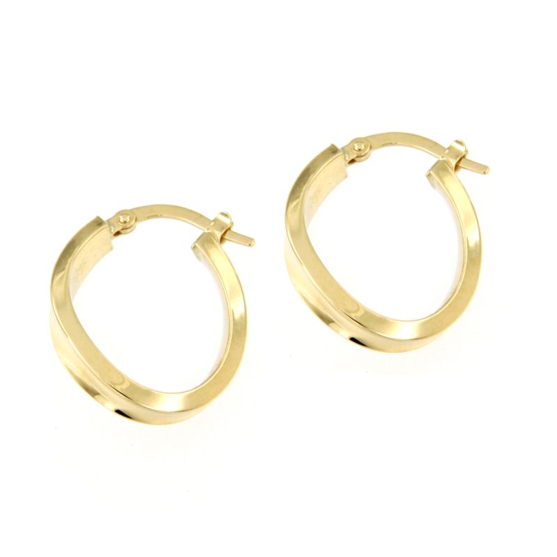 COPPIA ORECCHINI ORO GIALLO 750/1000 OVALI - 