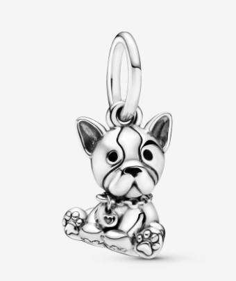 PANDORA - CHARMS - ARGENTO 925/1000 - MOD. PENDENTE CUCCIOLO DI BULL DOG - PANDORA