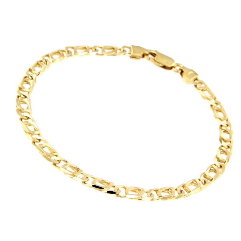 BRACCIALE ORO GIALLO 750/1000 MAGLIA GRUMETTA DOPPIA - CM. 19.5 - 