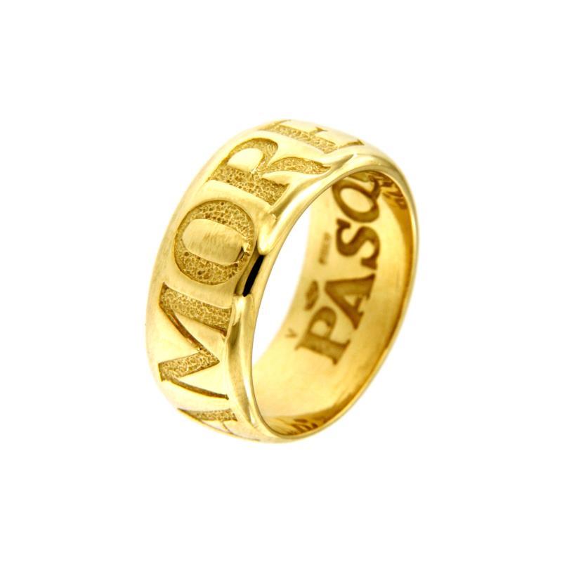 PASQUALE BRUNI - ANELLO - ORO GIALLO 750/1000 - SERIE AMORE CON CUORE A PAV&Egrave; DI DIAMANTI TAGLIO BRILLANTE CT 0.09 TOTALI G - VS - MIS. 9.5 (NO MESSA A MISURA) - PASQUALE BRUNI