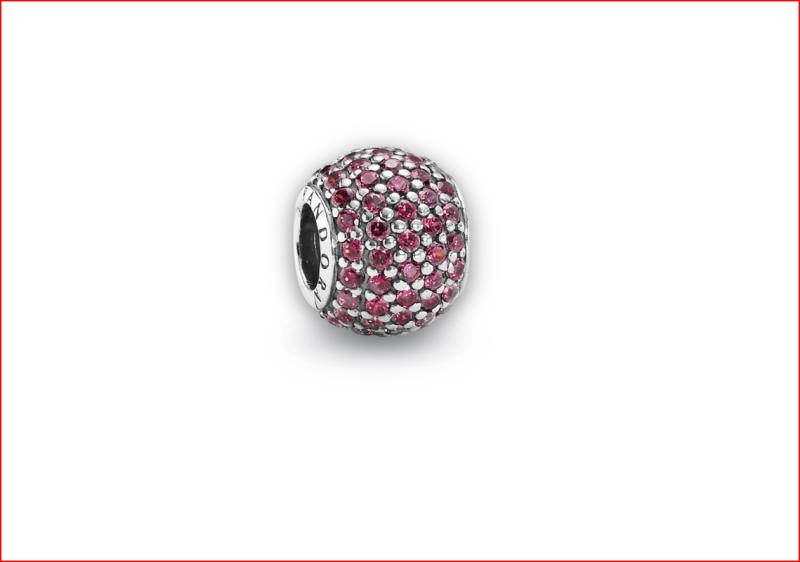 PANDORA - CHARMS - ARGENTO 925/1000 - MOD. ROSA A PAVÈE - PANDORA