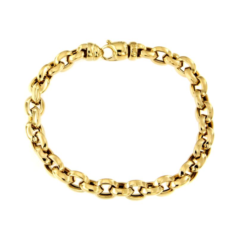 BRACCIALE ORO GIALLO 750/1000 MAGLIA TIPO ROLÒ OVALE - CM. 20 - 