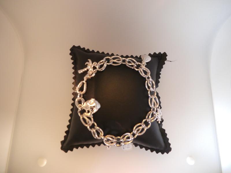 BRACCIALE ORO B. 750/1000 MAGLIA MISTA CON FRONZOLI SEMI-ZIGRINATO  - 