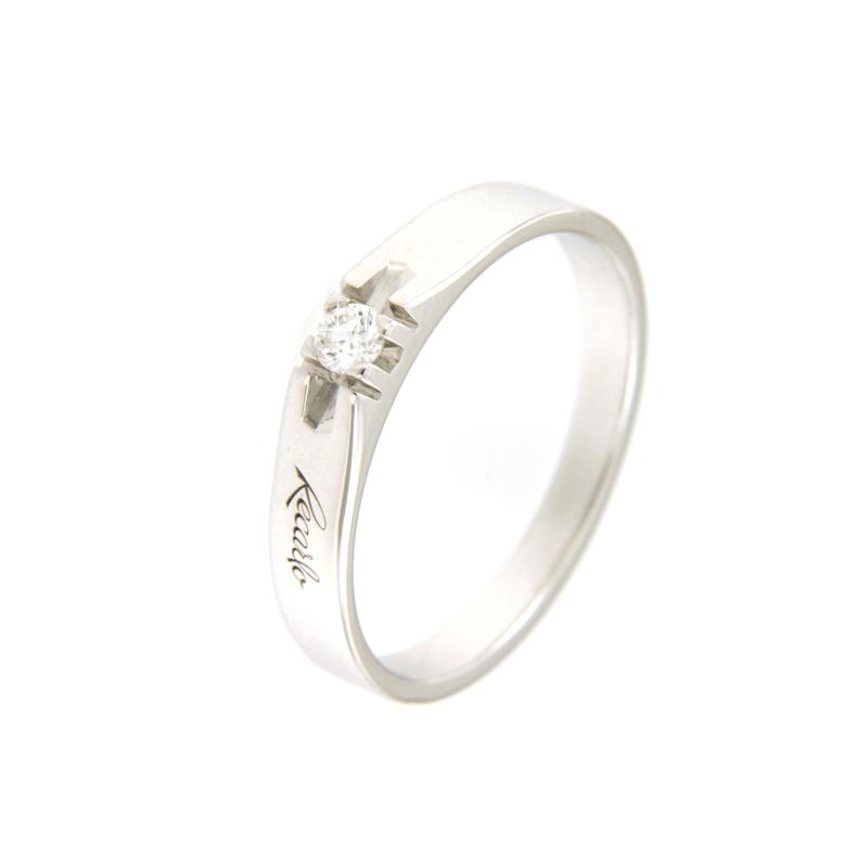 RECARLO - SOLITARIO - ORO BIANCO- 750/1000 CON DIAMANTE TAGLIO BRILLANTE CT. 0,08 H - VS2 - MIS. 17 - RECARLO