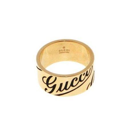 GUCCI - ANELLO - ORO GIALLO 750/1000 - FASCIA SMALTATA - MIS. 17 - GUCCI