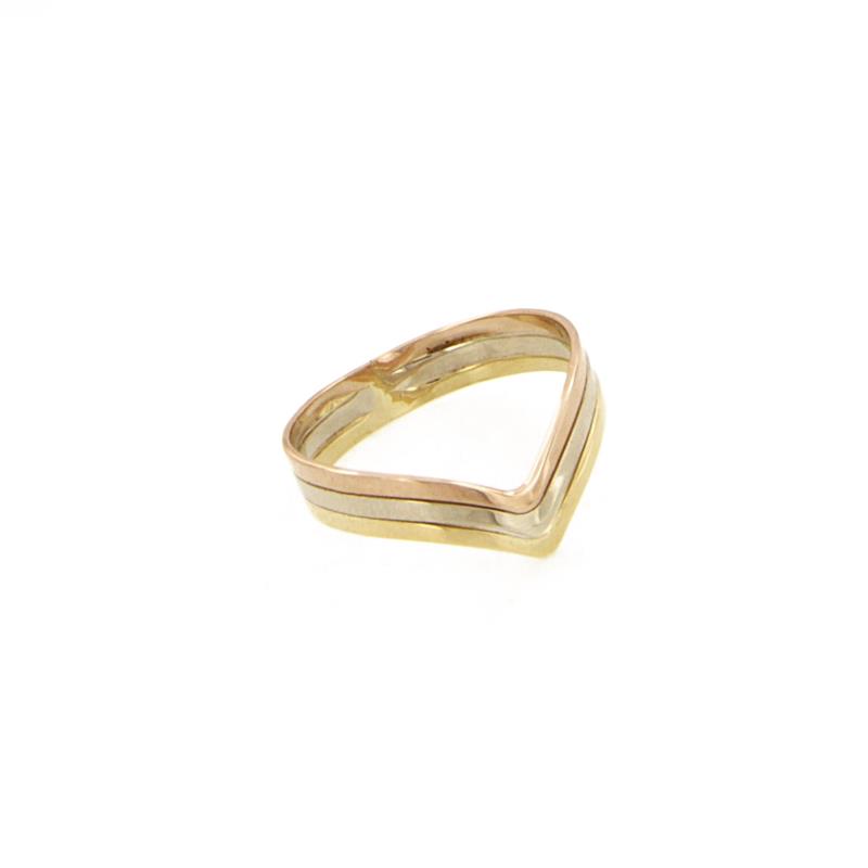 ANELLO TRE ORI 750/1000 TRIPLA FASCETTA - MIS. 16.5 - 