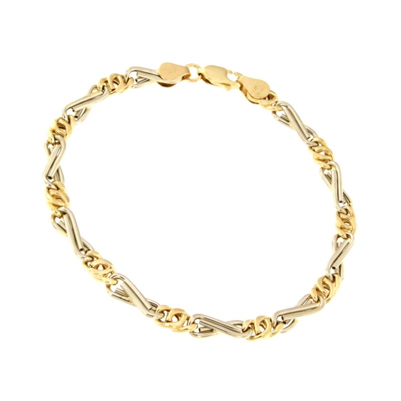 BRACCIALE DUE ORI 750/1000 MAGLIA 1+1 - CM 20.5 - 