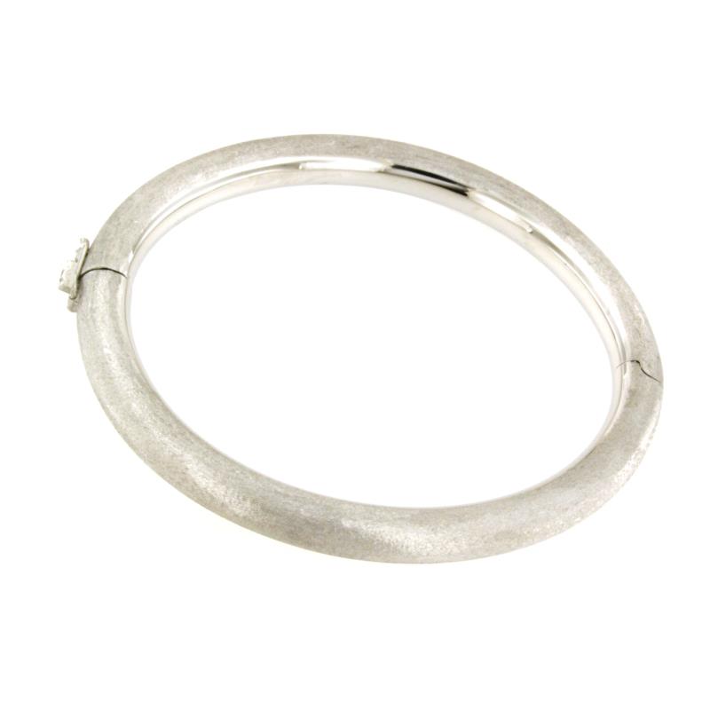 BRACCIALE ORO BIANCO 750/1000 SCHIAVA SEMI-SATINATO - 