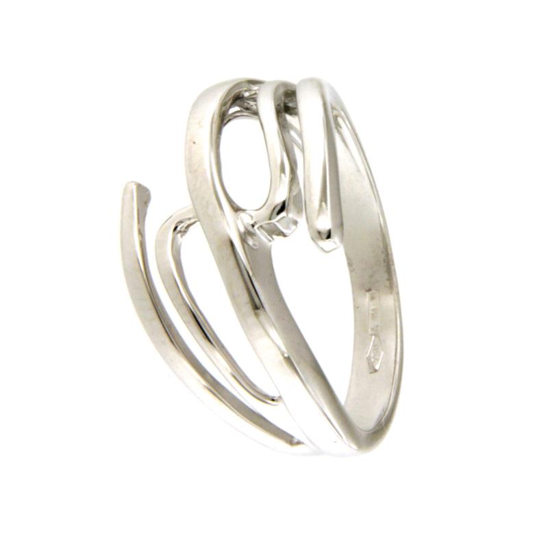 ANELLO ORO BIANCO 750/1000 CONTRARIE FANTASIA - MIS. 14 - 