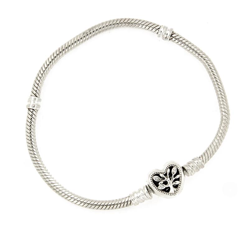 PANDORA - BRACCIALE - ARGENTO 925/1000 - MOD. CHIUSURA CON ALBERO DELLA FAMIGLIA - CM. 18.5 - PANDORA