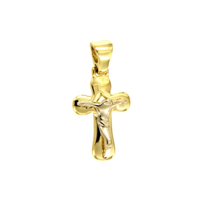 CIONDOLO DUE ORI 750/1000 CROCIFISSO - 