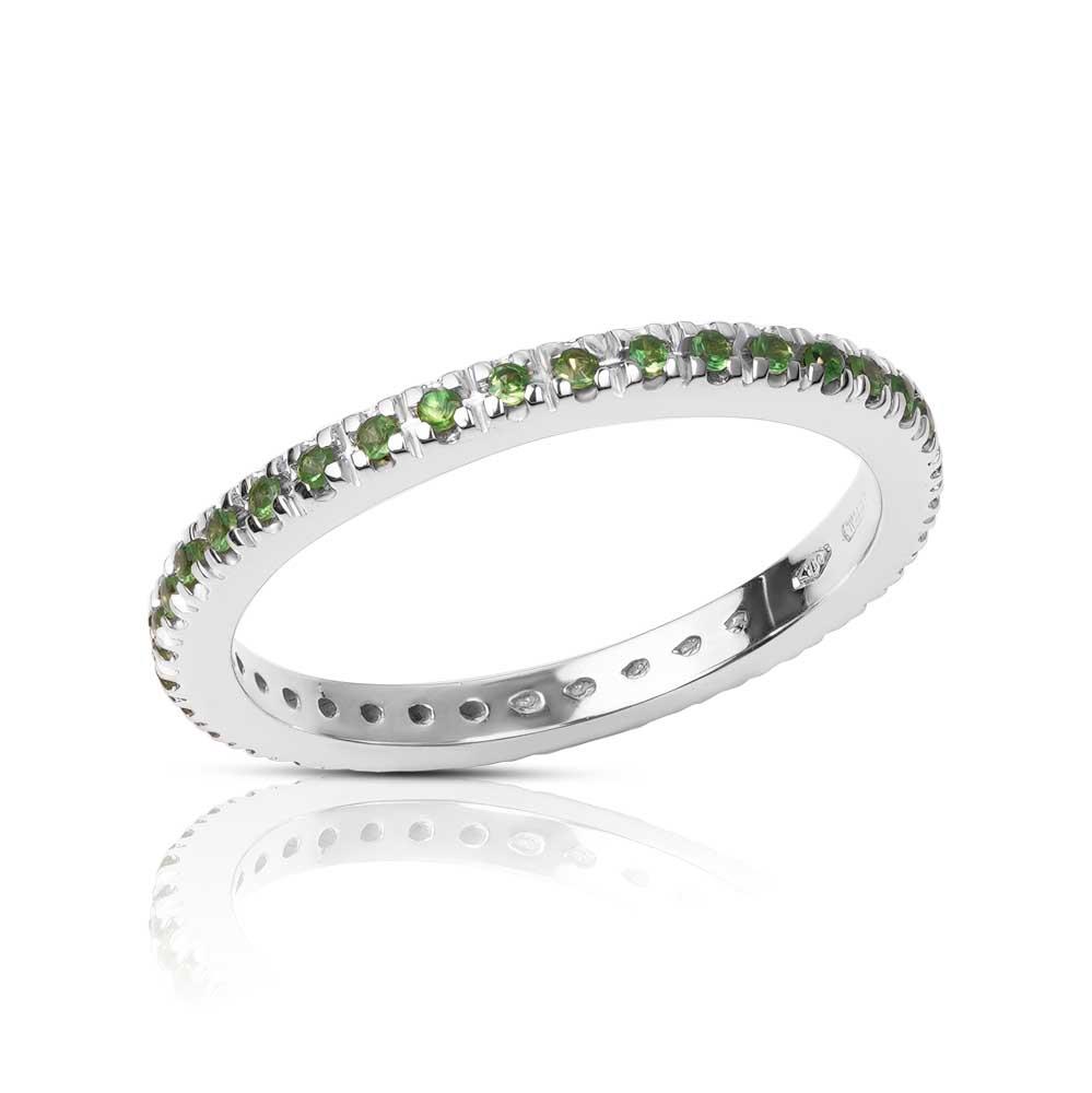 IRIDE - ETERNELLE ORO BIANCO 750/1000 CON TSAVORITI VERDI MIS. 14 - LAURENZA GIOIELLI