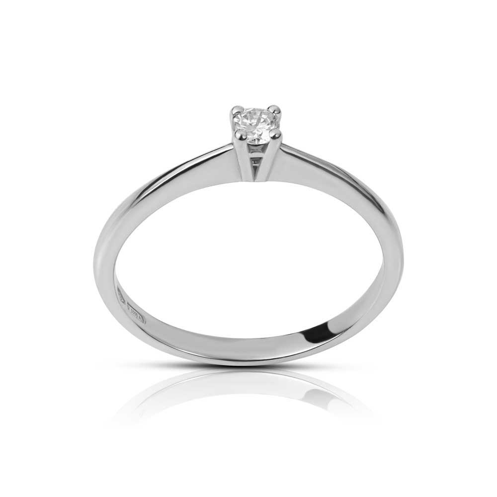 CLAIRE - SOLITARIO ORO BIANCO CON DIAMANTE 0.15 CT - LAURENZA GIOIELLI