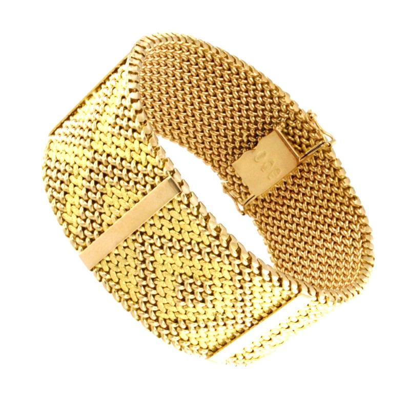 BRACCIALE ORO GIALLO 750/1000 SEMI-ZIGRINATO - CM. 19.5 - 