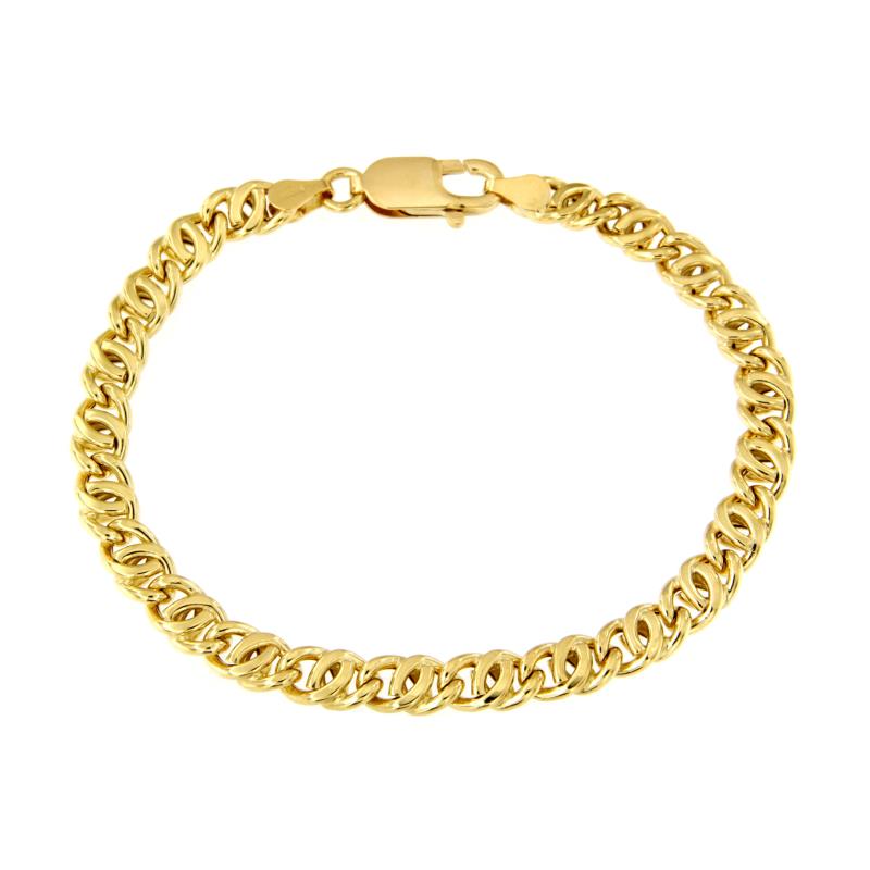 BRACCIALE ORO GIALLO 750/1000 MAGLIA GRUMETTA DOPPIA - CM 19.5 - 