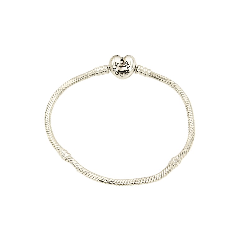 PANDORA - BRACCIALE - ARGENTO 925/1000 - MOD MOMENTS CHIUSURA A CUORE  - CM 18 - PANDORA