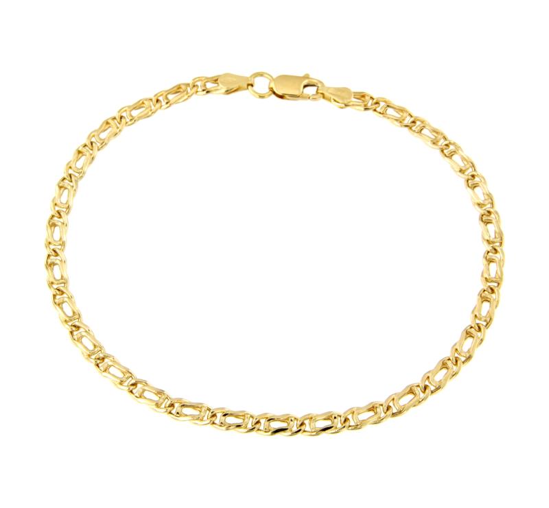 BRACCIALE ORO GIALLO 750/1000 MAGLIA GRUMETTA DOPPIA - CM. 21 - 