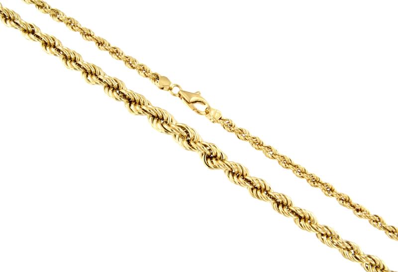 GIROCOLLO ORO GIALLO 750/1000 MAGLIA TRECCIA A SCALARE - CM. 45 - 