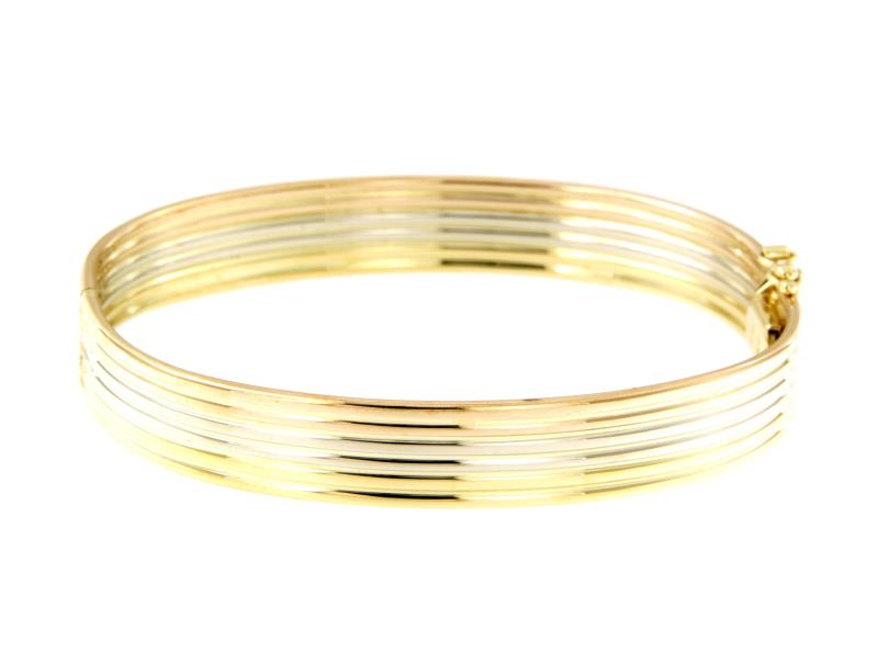 BRACCIALE TRE ORI 750/1000 SCHIAVA RIGATO  - 