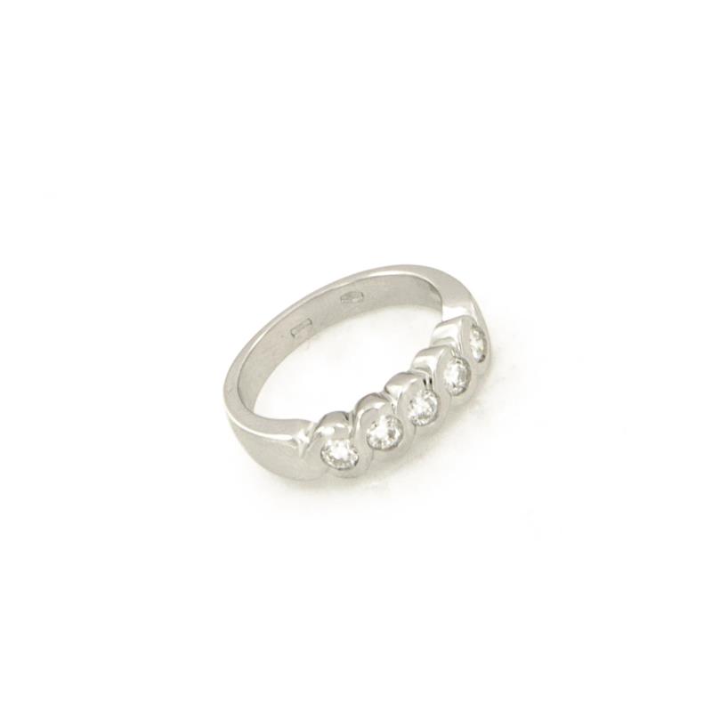 VERETTA ORO BIANCO 750/1000 CON DIAMANTI TAGLIO BRILLANTE CT 0.50 TOTALI G - SI1 - MIS. 16 (MAX 2 MISURE) - 