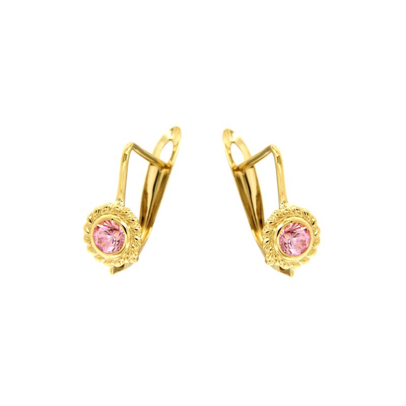 Orecchini NKlaus Orecchini In Oro Giallo 14k Con Topazio Blu - Piccoli