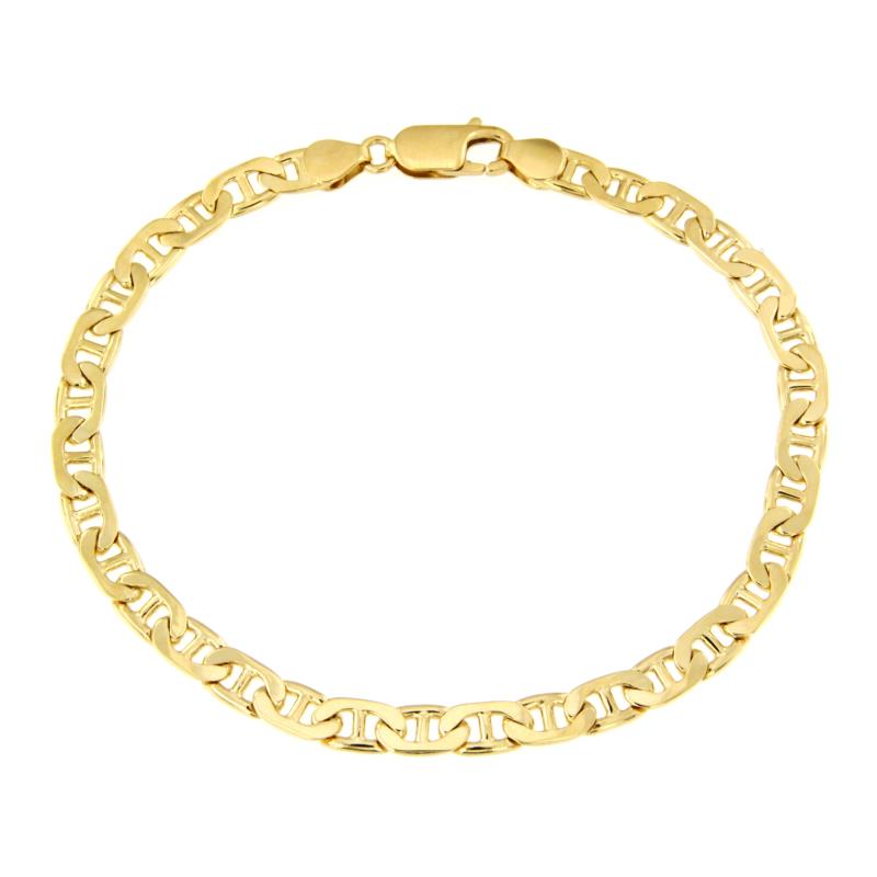 BRACCIALE ORO GIALLO 750/1000 MAGLIA GRUMETTA CON TRAVERSINO - CM 21.5 - 