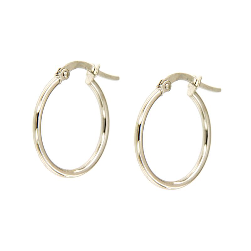 COPPIA ORECCHINI ORO BIANCO 750/1000 CERCHIETTI - 