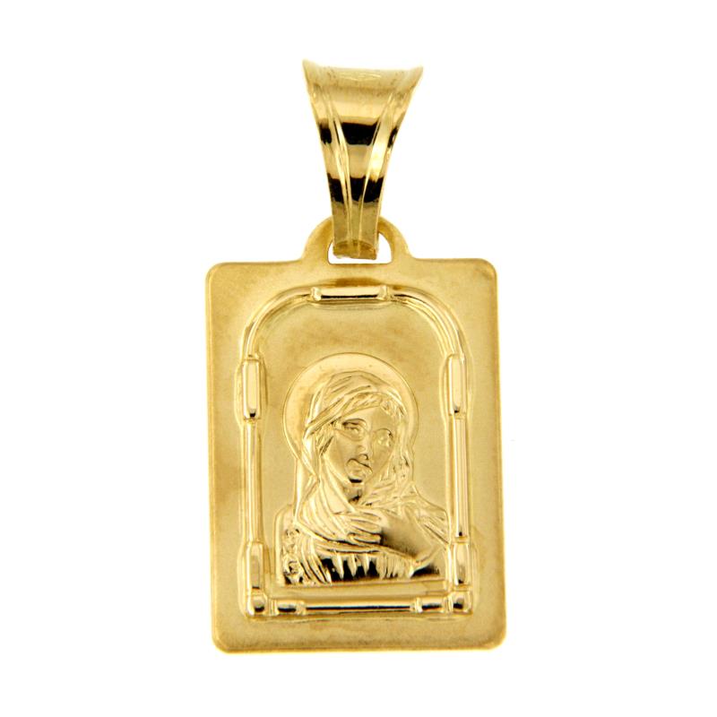 MEDAGLIA RELIGIOSA ORO GIALLO 750/1000 MADONNINA SEMI-SATINATA - 