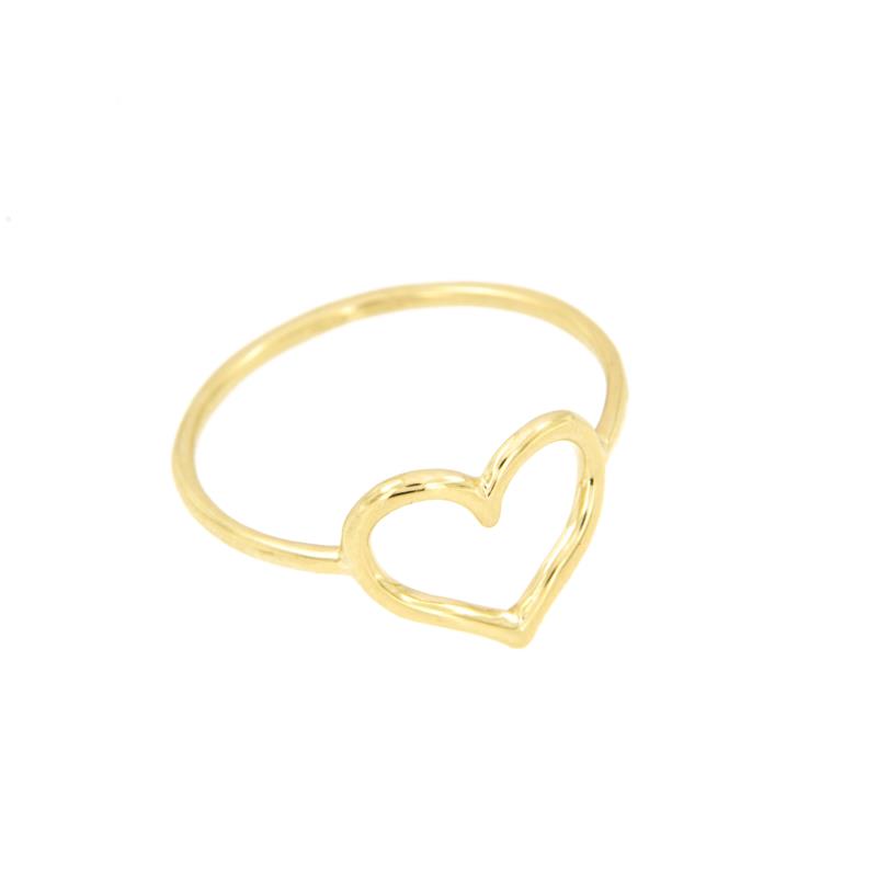 ANELLO ORO GIALLO 750/1000 CON CUORE - MIS. 14 - 