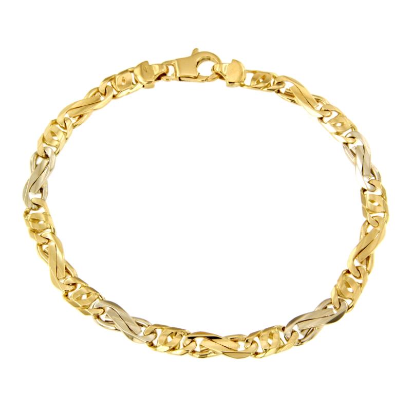 BRACCIALE DUE ORI 750/1000 MAGLIA 1+1 - CM 21.5 - 