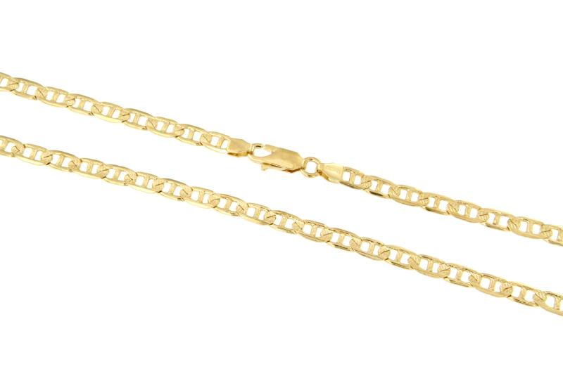 CATENA ORO GIALLO 750/1000 MAGLIA GRUMETTA CON TRAVERSINO SEMI ZIGRINATA - CM 51 - 