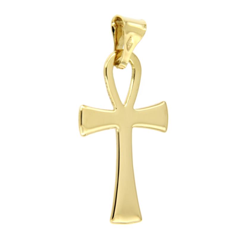 CIONDOLO ORO GIALLO 750/1000 CROCE DELLA VITA - 