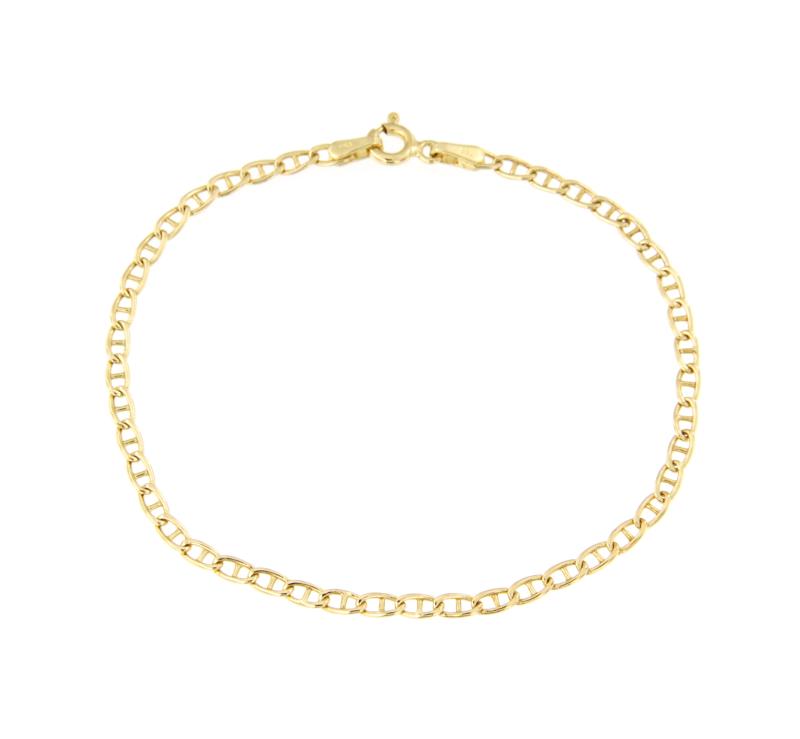 BRACCIALE ORO GIALLO 750/1000 MAGLIA GRUMETTA CON TRAVERSINO - CM 17 - 