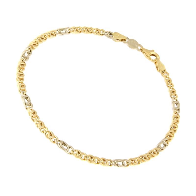 BRACCIALE DUE ORI 750/1000 MAGLIA 3+1 - CM. 20 - 