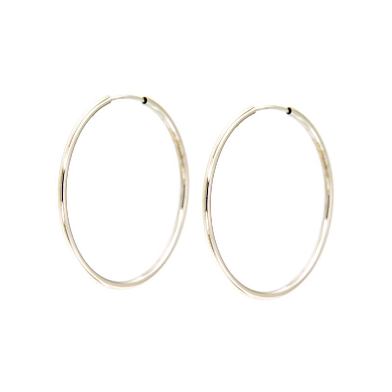 COPPIA ORECCHINI ORO BIANCO 750/1000 CERCHI  - 