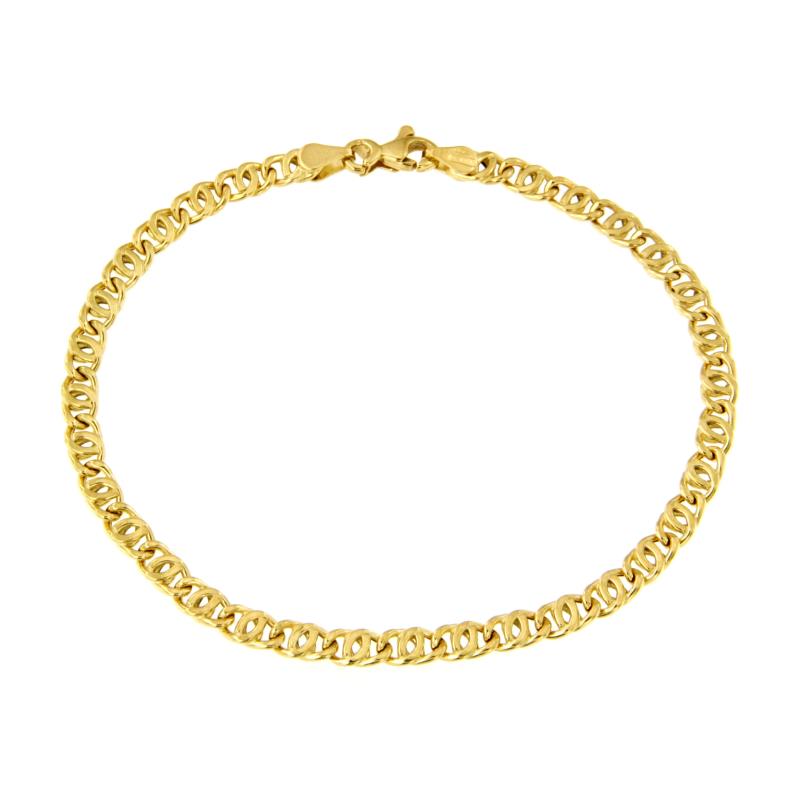 BRACCIALE ORO GIALLO 750/1000 MAGLIA GRUMETTA DOPPIA - CM 18 - 