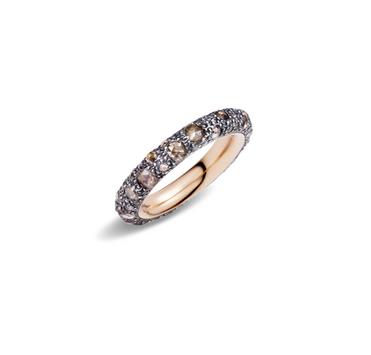 POMELLATO - ANELLO - ARGENTO 925/1000 E ORO ROSA 750/1000 CON DIAMANTI TAGLIO BRILLANTE CT 1.84 TOTALI H - VS2 - MIS. 12 - POMELLATO