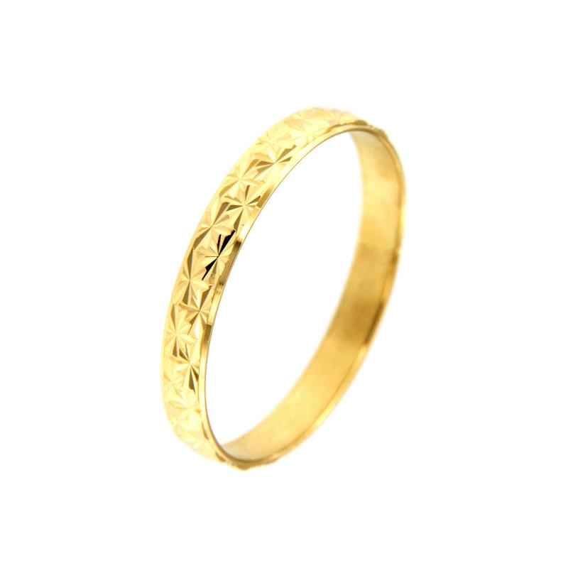 ANELLO ORO GIALLO 750/1000 FEDINA SFACCETTATA - MIS. 23 - 