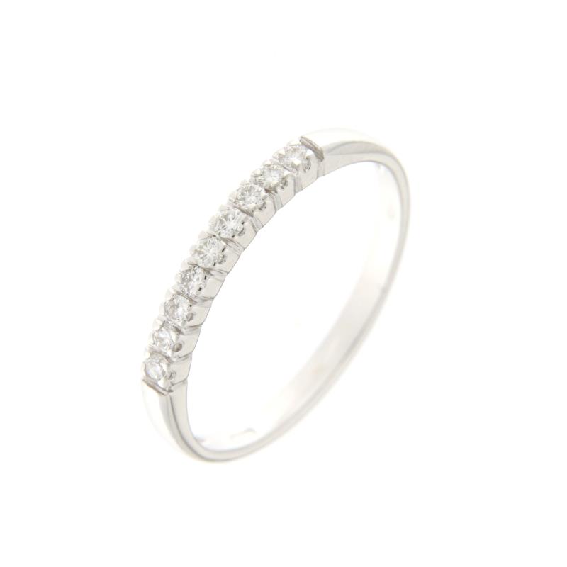 VERETTA ORO BIANCO 750/1000 CON DIAMANTI TAGLIO BRILLANTE CT 0.18 TOTALI G - SI1 - MIS. 14 - 
