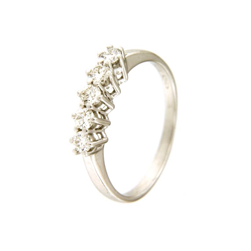 VERETTA  ORO BIANCO 750/1000 CON DIAMANTI TAGLIO BRILLANTE CT TOTALI 0.50 TOTALI G - SI1 - MIS 16 - 